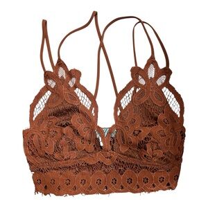 Mocha mousse butterfly Lace Bralette top in chocolate Brown copper fall bra top